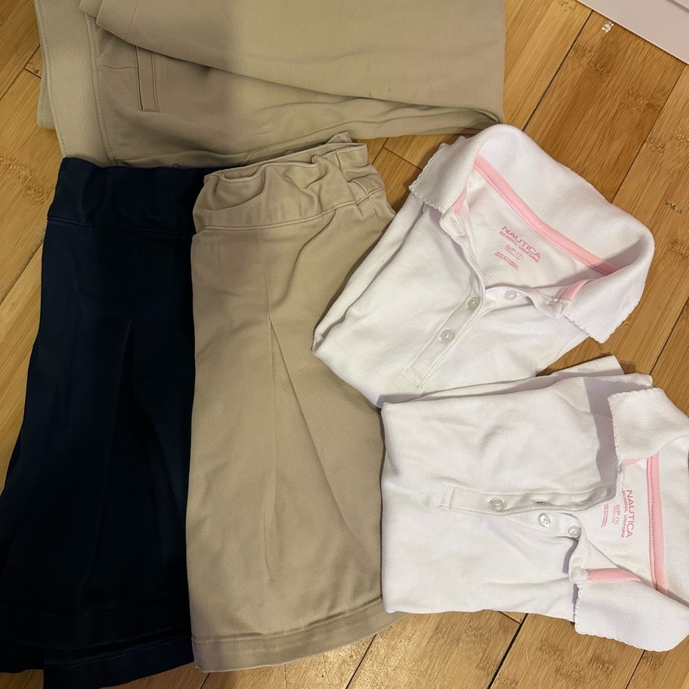 Uniform bottoms bundle/ Nautica White Polo Shirt